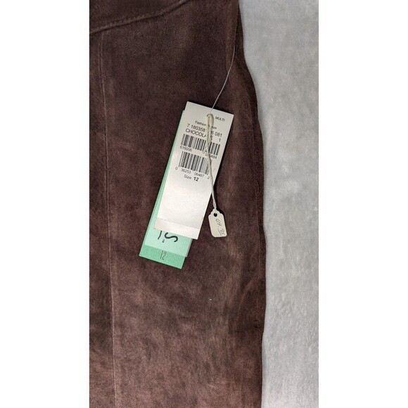 Multiples Sz12 Dead Stock Boho leather Brown Skirt Cowgirl Country Rodeo Y2K - Picture 2 of 12